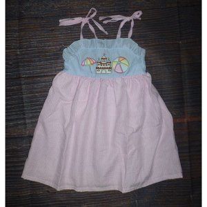 Boutique Beach Sandcastle Girls Sleeveless Seersucker Dress